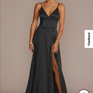 David’s Bridal Black Dress. Sz 0, hemmed for 5’2 in 4” heels, but still long